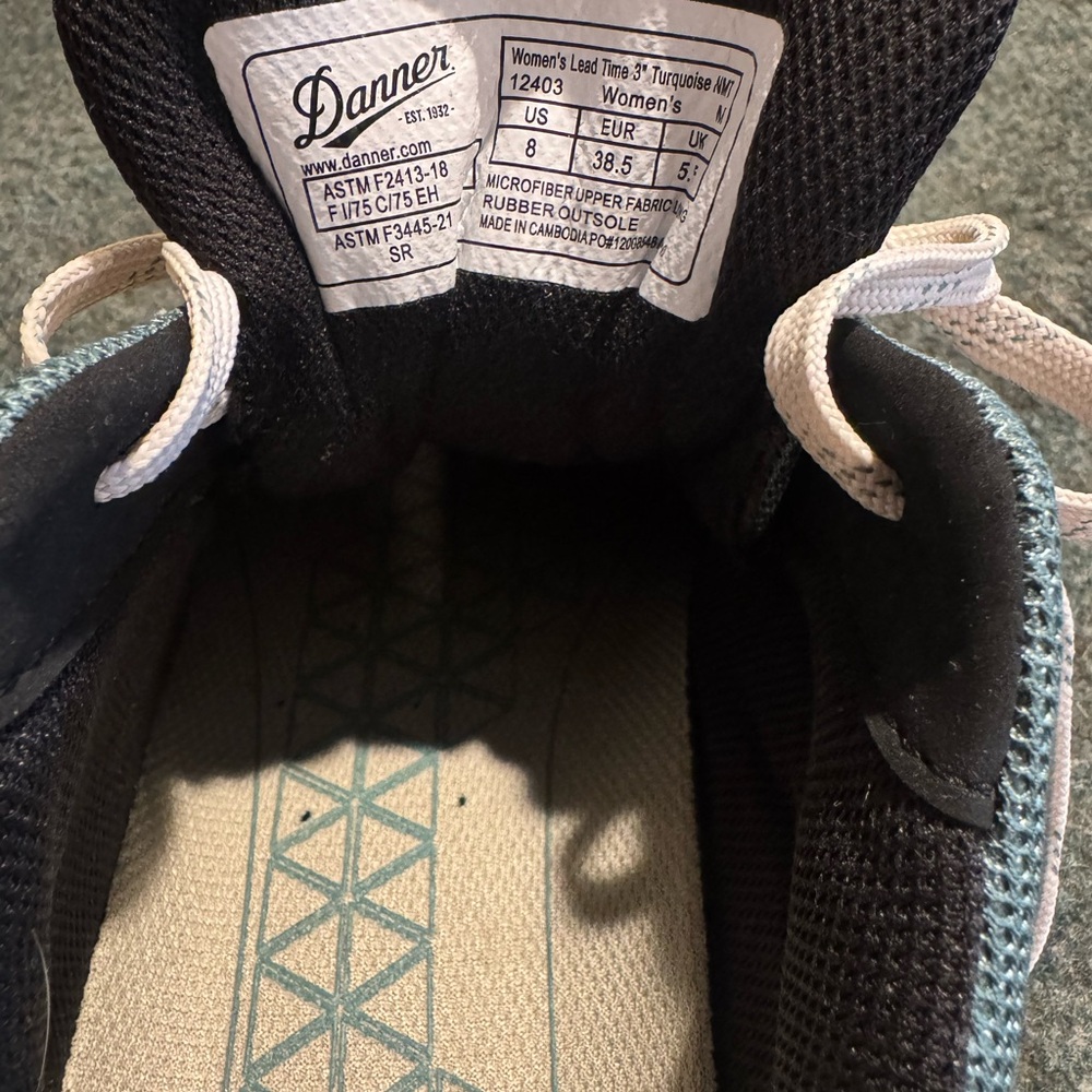 Danner Lead Time Sneaker with Composite Toe in Beige and Turquoise - Picture 4 of 8